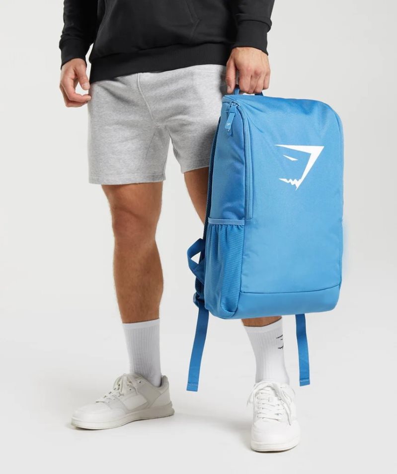 Gymshark Sharkhead Backpacks Blue | NZ 3TGEJD